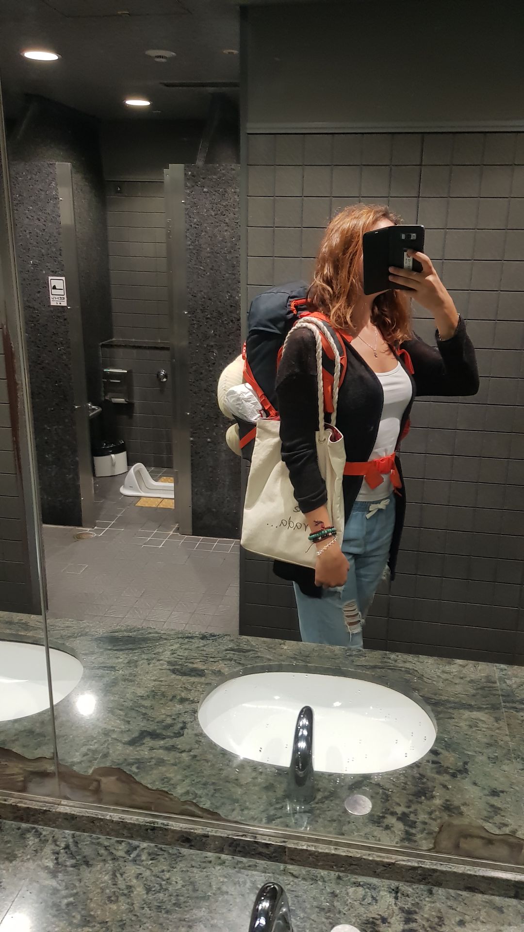 Selfie sac à dos