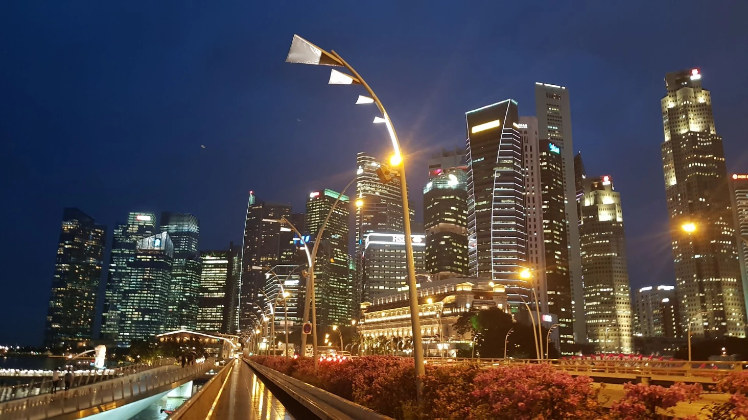 Buildings Singapour de nuit