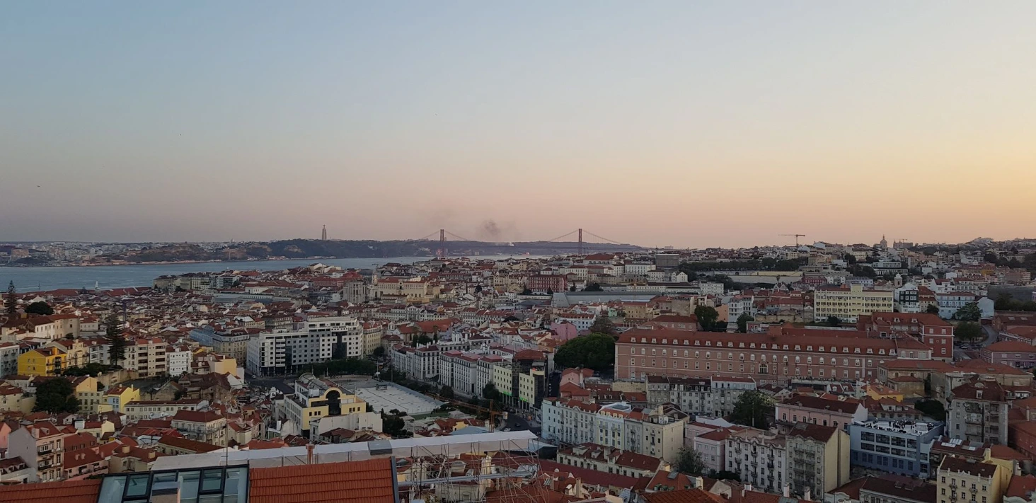 Lisbonne vue coucher de soleil